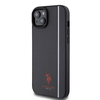 iPhone 15 Kılıf U.S. Polo Assn. orijinal Lisanslı Üç Renk Şerit Tasarımlı Baskı Logolu Kılıf