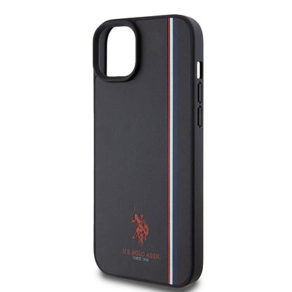 iPhone 15 Kılıf U.S. Polo Assn. orijinal Lisanslı Üç Renk Şerit Tasarımlı Baskı Logolu Kılıf
