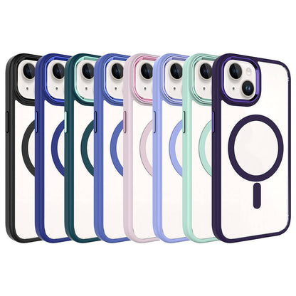iPhone 15 Kılıf Wireless Şarj Özellikli Zore Krom M-safe Silikon Kılıf