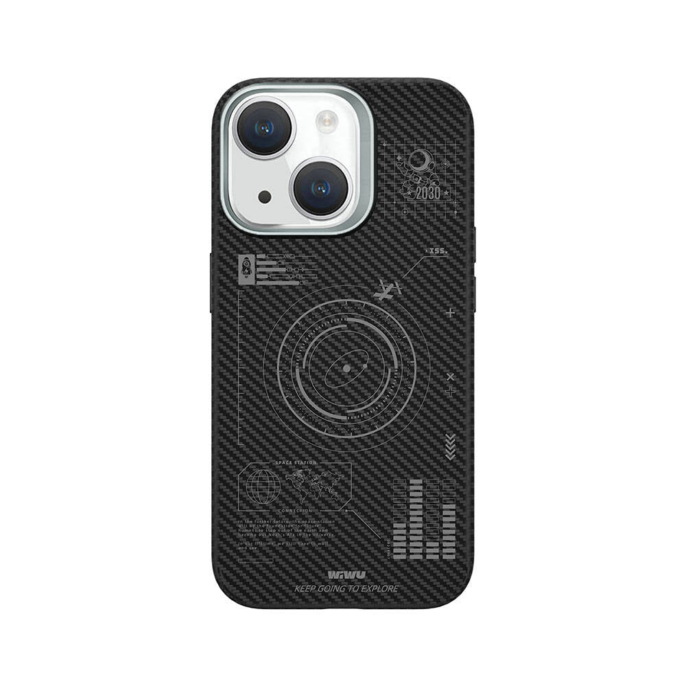 iPhone 15 Kılıf Wiwu KJZ-017 Karbon Fiber 600D Explore Kılıf