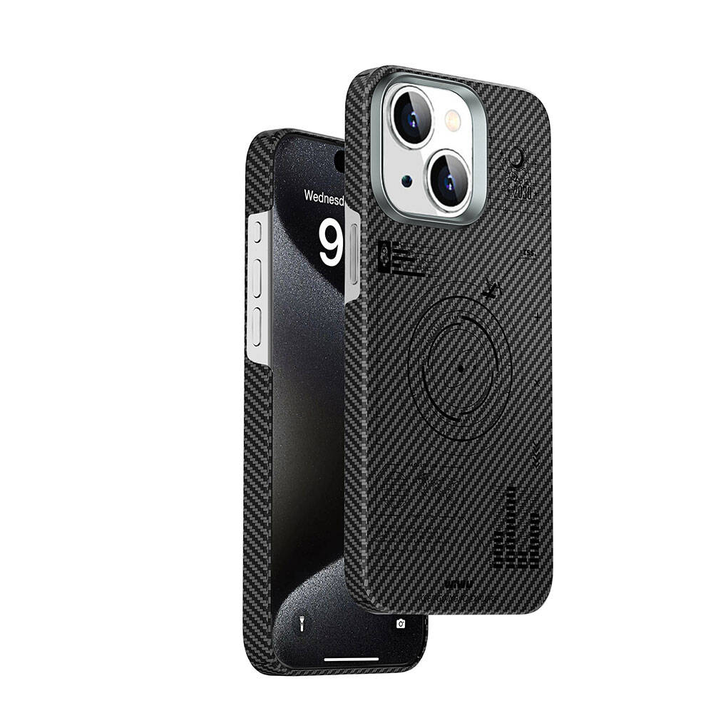 iPhone 15 Kılıf Wiwu KJZ-017 Karbon Fiber 600D Explore Kevlar Kılıf