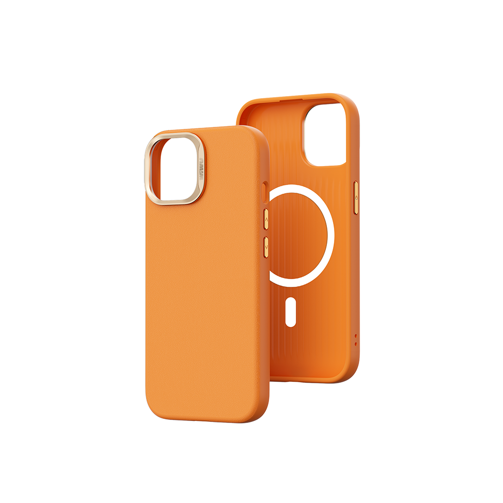iPhone 15 Kılıf Wiwu SP-019 M-safe Şarj Özellikli Vegan Leather Deri Kılıf