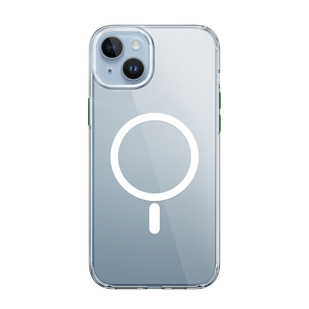 iPhone 15 Kılıf Wiwu ZYS-013 M-safe Şarj Özellikli Renkli Kamera Çerçeveli Şeffaf Jelly Kılıf