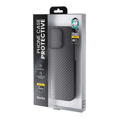 iPhone 15 M-safe Şarj Özellikli Karbon Fiber Benks Montage ArmorAir Kevlar Kılıf