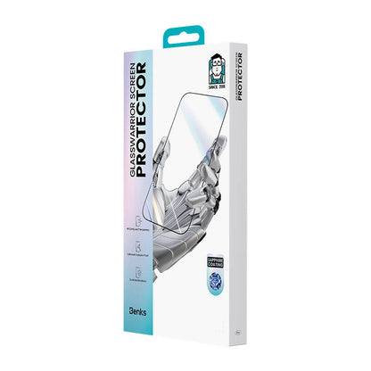 iPhone 15 Plus Benks Glass Warrior Safir Coating 0.3mm Cam Ekran Koruyucu + Kolay Uygulama Aparatı