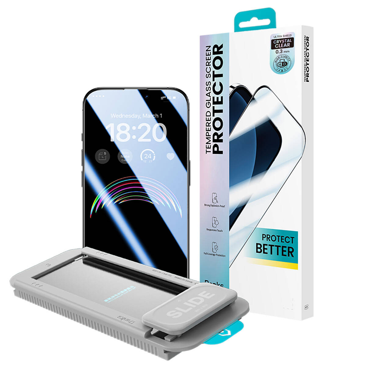 iPhone 15 Plus Benks V Pro Ultra Shield 0.3mm Ekran Koruyucu + Kolay Uygulama Aparatlı