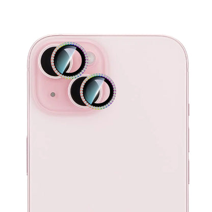 iPhone 15 Plus CaseWorld Alloy Sparkling Diamond Serisi Taşlı Lens Koruyucu