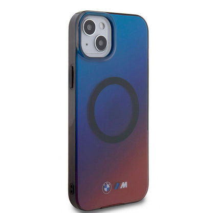 iPhone 15 Plus Kılıf BMW M-safe Şarj Özellikli Transparan Renk Geçişli Dizayn Orijinal Lisanslı Kılıf