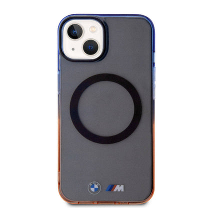 iPhone 15 Plus Kılıf BMW M-safe Şarj Özellikli Transparan Renkli Çerçeveli Orijinal Lisanslı Kılıf