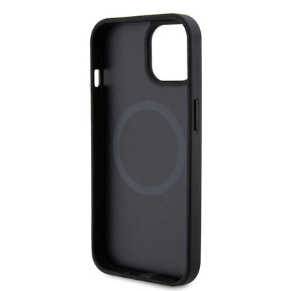 iPhone 15 Plus Kılıf Ferrari Orijinal Lisanslı M-safe Şarj Özellikli Metal Logolu PU Karbon Kılıf