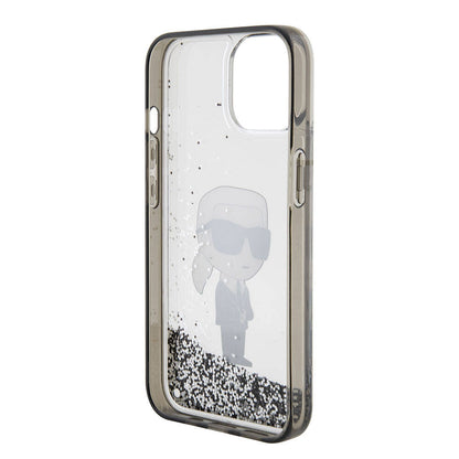 iPhone 15 Plus Kılıf Karl Lagerfeld İkonik Sıvılı Glitter Orijinal Lisanslı Kılıf