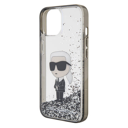 iPhone 15 Plus Kılıf Karl Lagerfeld İkonik Sıvılı Glitter orijinal Lisanslı Kılıf