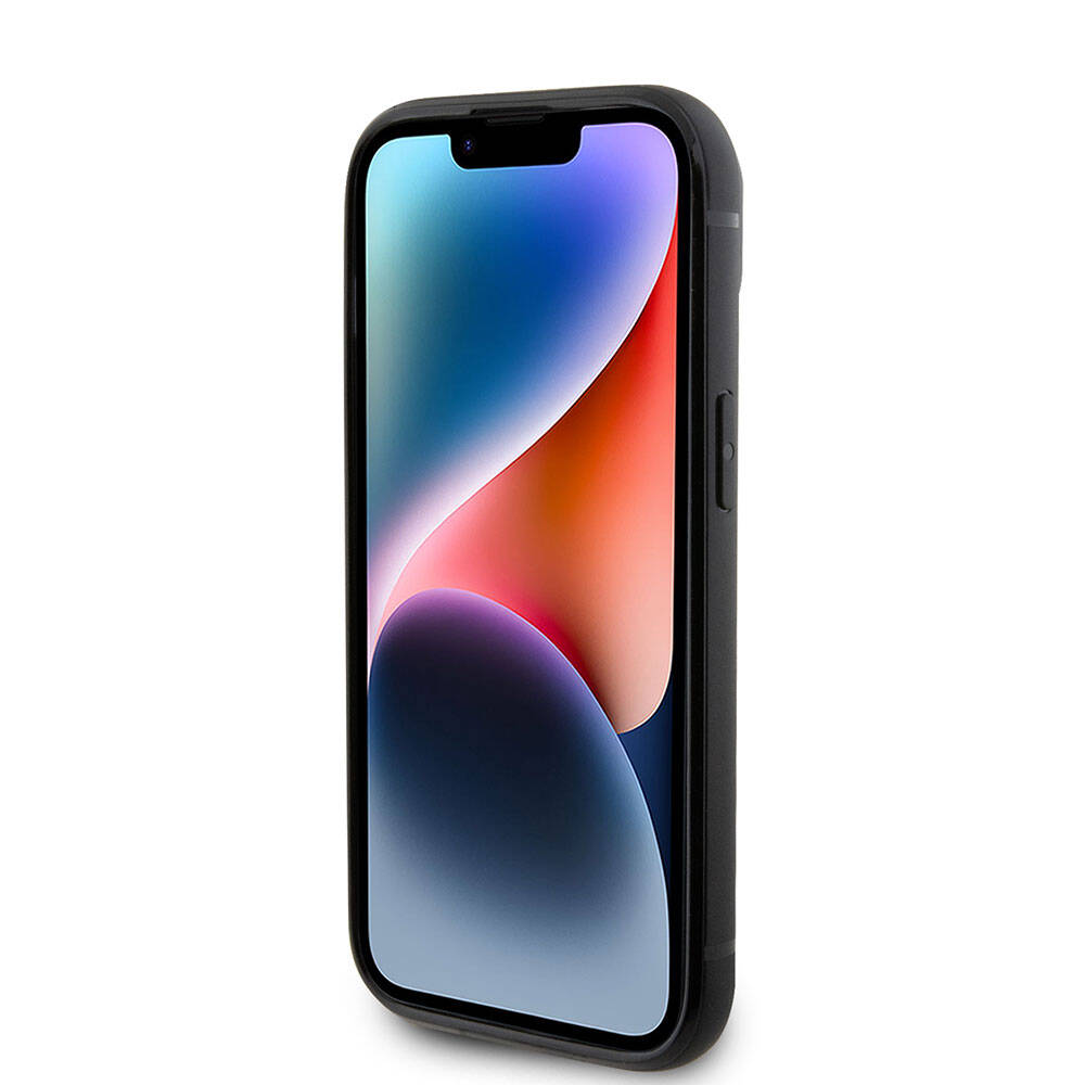 iPhone 15 Plus Kılıf Karl Lagerfeld Taşlı Metal Logo orijinal Lisanslı Kılıf