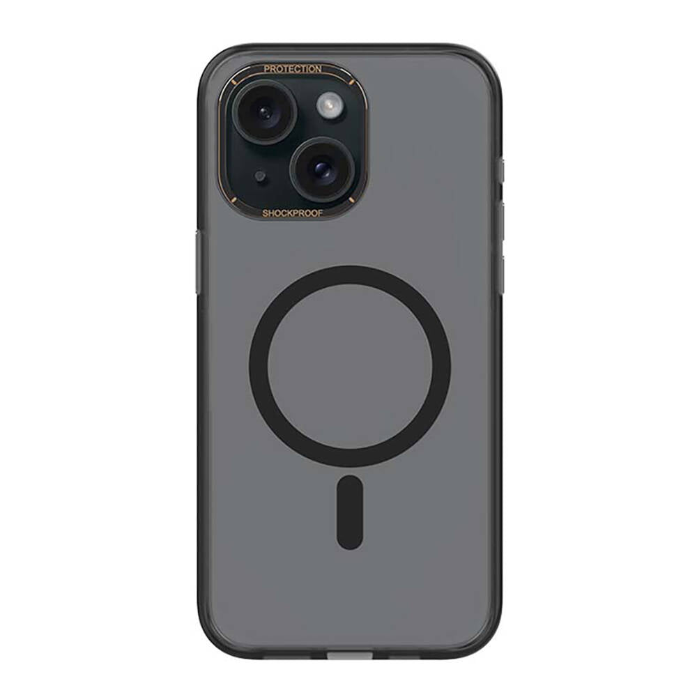 iPhone 15 Plus Kılıf M-safe Şarj Özellikli Cam Arka Yüzey Recci Michelin Serisi Kılıf