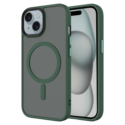 iPhone 15 Plus Kılıf Mat Arka Yüzey Wireless Şarj Özellikli Zore Flet M-safe Kılıf