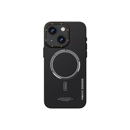 iPhone 15 Plus Kılıf Recci Machinist Serisi M-safe Şarj Özellikli Magnetik Karbon Kılıf