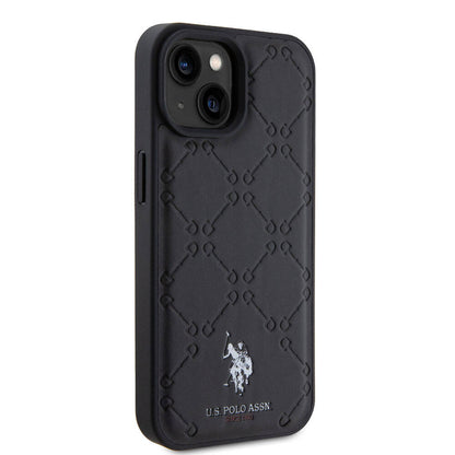 iPhone 15 Plus Kılıf U.S. Polo Assn. Orijinal Lisanslı HS Desenli Baskı Logolu Suni Deri Kılıf
