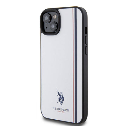 iPhone 15 Plus Kılıf U.S. Polo Assn. Orijinal Lisanslı Üç Renk Şerit Tasarımlı Baskı Logolu Kılıf