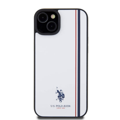 iPhone 15 Plus Kılıf U.S. Polo Assn. Orijinal Lisanslı Üç Renk Şerit Tasarımlı Baskı Logolu Kılıf