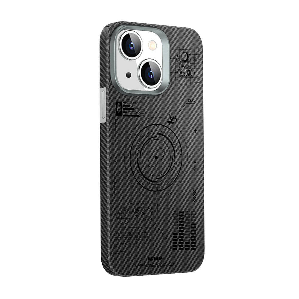 iPhone 15 Plus Kılıf Wiwu KJZ-017 Karbon Fiber 600D Explore Kevlar Kılıf