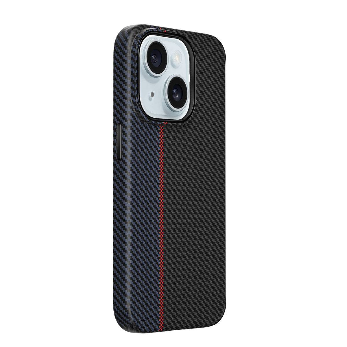 iPhone 15 Plus Kılıf Wiwu LCC-107 Karbon Fiber M-safe Şarj Özellikli Kamera Korumalı Kabon Kılıf