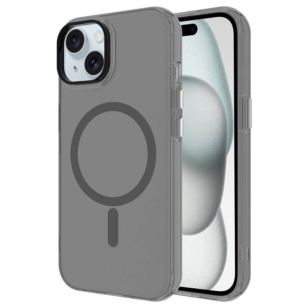 iPhone 15 Plus Kılıf Zore M-safe Şarj Özellikli Buzlu Transparan C-Pro Sert Kılıf