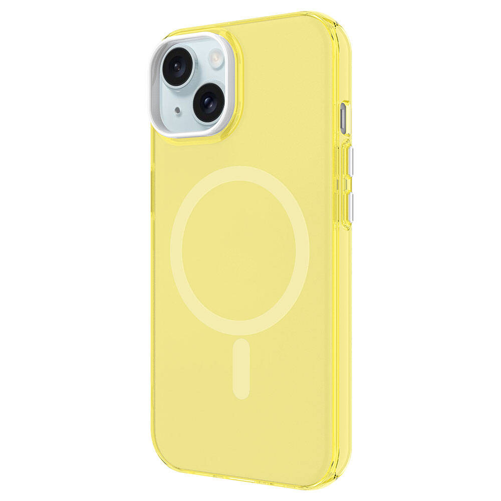 iPhone 15 Plus Kılıf Zore M-safe Şarj Özellikli Buzlu Transparan C-Pro Sert Kılıf