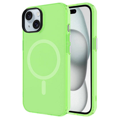 iPhone 15 Plus Kılıf Zore M-safe Şarj Özellikli Buzlu Transparan C-Pro Sert Kılıf