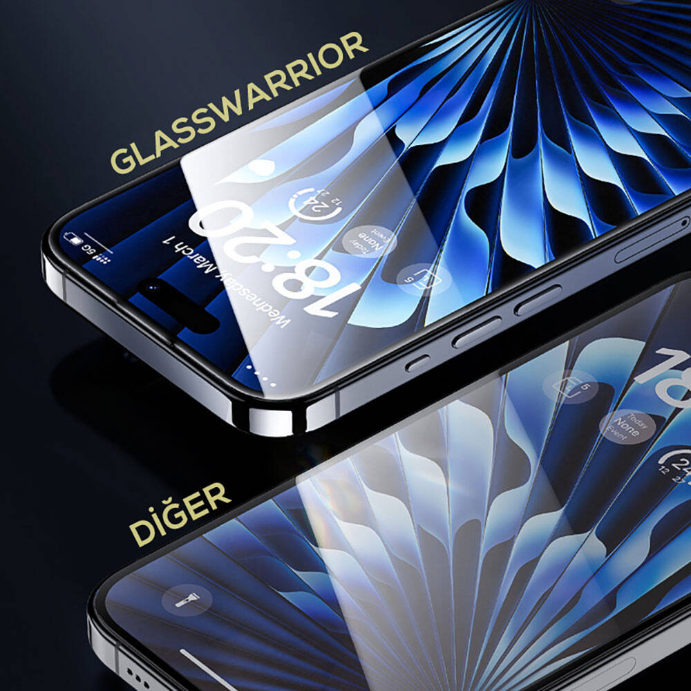 iPhone 15 Pro Benks Glass Warrior Safir Coating Ekran Koruyucu + Kolay Uygulama Aparatlı