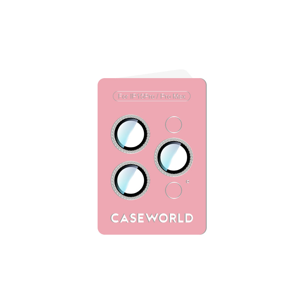 iPhone 15 Pro CaseWorld Alloy Sparkling Diamond Serisi Taşlı Lens Koruyucu