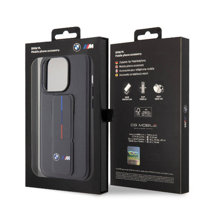 iPhone 15 Pro Kılıf BMW Orijinal Lisanslı M Şerit ve Logolu Standlı Kılıf