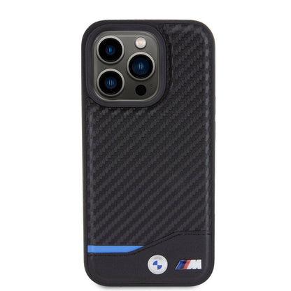 iPhone 15 Pro Kılıf BMW Orijinal Lisanslı M-safe Şarj Özellikli M Logolu PU Karbon Kılıf