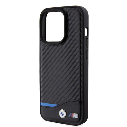 iPhone 15 Pro Kılıf BMW Orijinal Lisanslı M-safe Şarj Özellikli M Logolu PU Karbon Kılıf