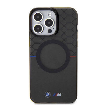 iPhone 15 Pro Kılıf BMW M-safe Şarj Özellikli Transparan M Dizayn Orijinal Lisanslı Kılıf