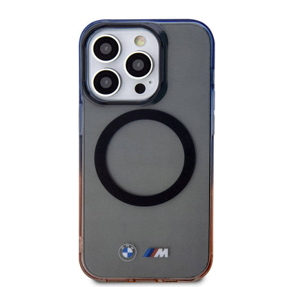 iPhone 15 Pro Kılıf BMW M-safe Şarj Özellikli Transparan Renkli Çerçeveli Orijinal Lisanslı Kılıf