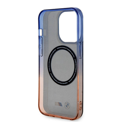 iPhone 15 Pro Kılıf BMW M-safe Şarj Özellikli Transparan Renkli Çerçeveli Orijinal Lisanslı Kılıf