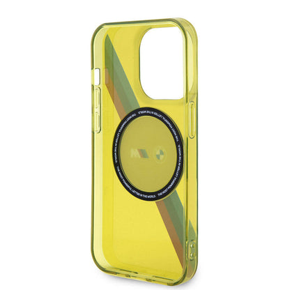 iPhone 15 Pro Kılıf BMW M-safe Şarj Özellikli Transparan Tricolor Stripes Orijinal Lisanslı Kılıf