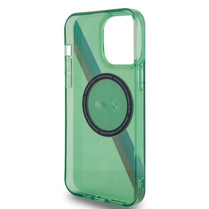 iPhone 15 Pro Kılıf BMW M-safe Şarj Özellikli Transparan Tricolor Stripes Orijinal Lisanslı Kılıf