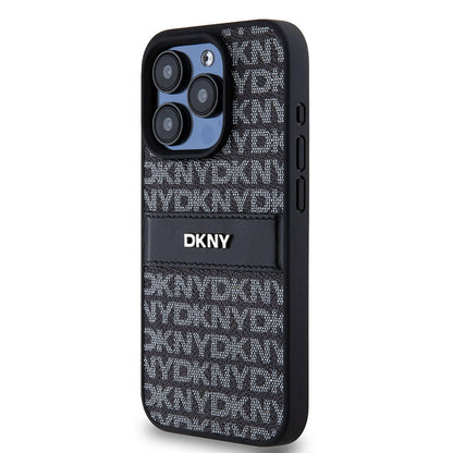 iPhone 15 Pro Kılıf DKNY Orijinal Lisanslı 3D Yazılı Repeat Texture Pattern Kılıf