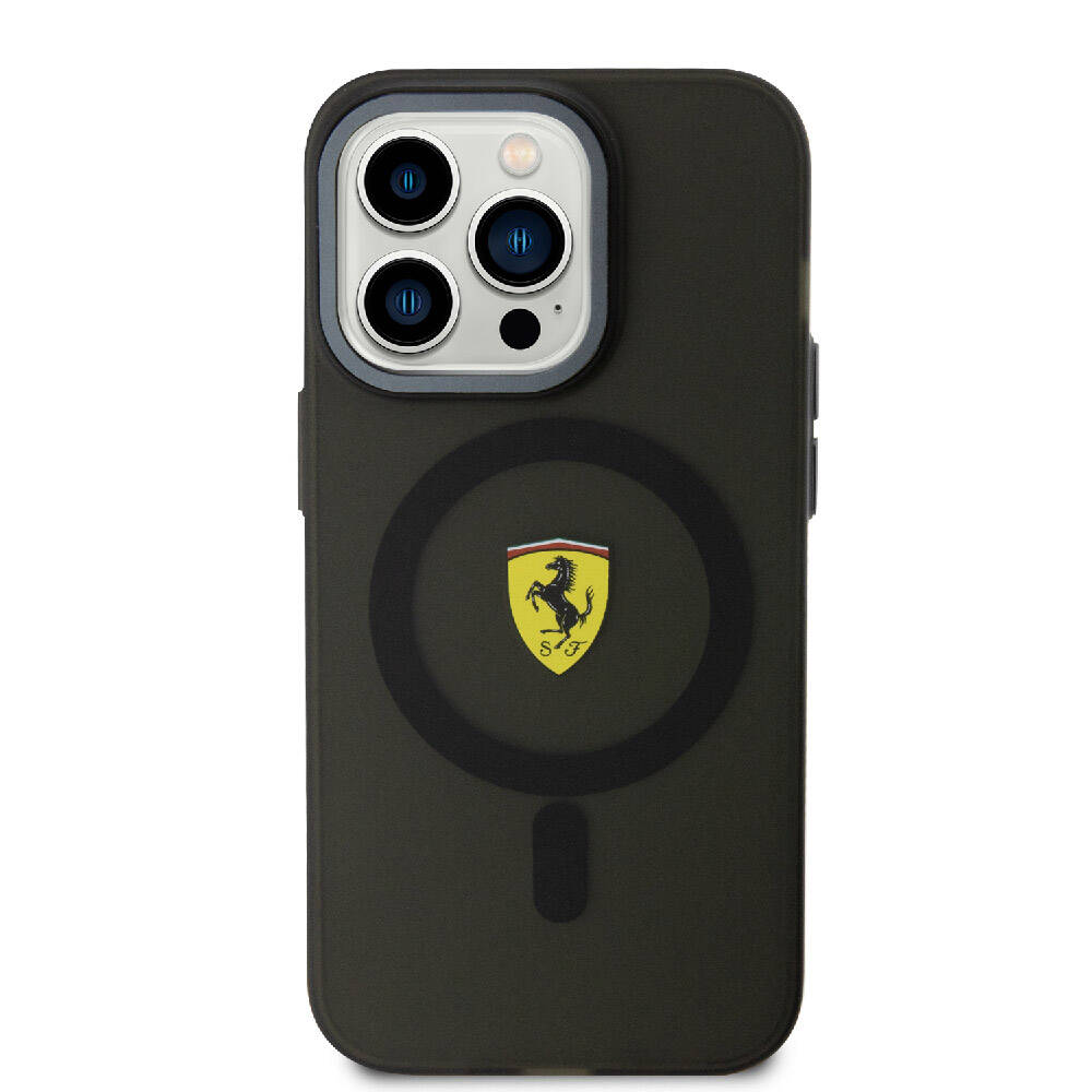 iPhone 15 Pro Kılıf Ferrari Orijinal Lisanslı M-safe Şarj Özellikli Kontrast Bumper Kılıf