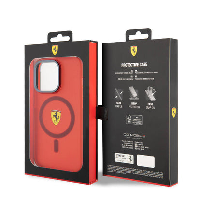 iPhone 15 Pro Kılıf Ferrari Orijinal Lisanslı M-safe Şarj Özellikli Kontrast Bumper Kılıf
