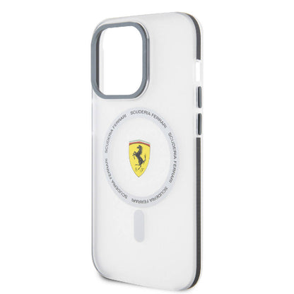 iPhone 15 Pro Kılıf Ferrari Orijinal Lisanslı M-safe Şarj Özellikli Kontrast Bumper SF Ring Kılıf