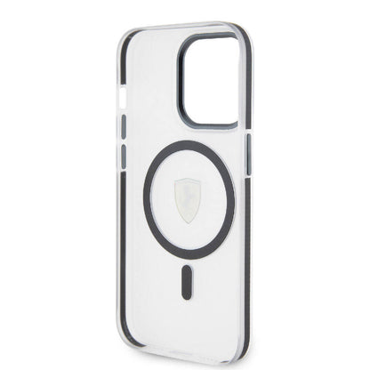 iPhone 15 Pro Kılıf Ferrari Orijinal Lisanslı M-safe Şarj Özellikli Kontrast Bumper SF Ring Kılıf