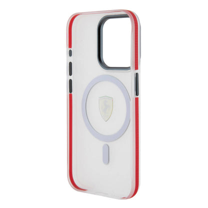 iPhone 15 Pro Kılıf Ferrari Orijinal Lisanslı M-safe Şarj Özellikli Kontrast Bumper SF Ring Kılıf