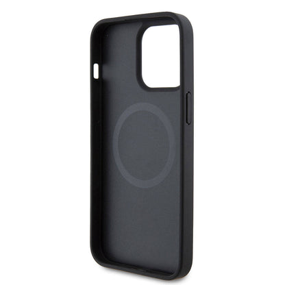 iPhone 15 Pro Kılıf Ferrari Orijinal Lisanslı M-safe Şarj Özellikli Metal Logolu PU Karbon Kılıf