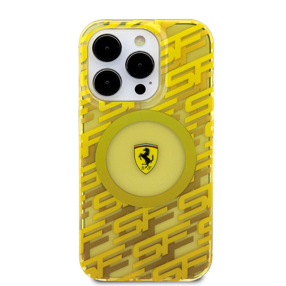 iPhone 15 Pro Kılıf Ferrari Orijinal Lisanslı M-safe Şarj Özellikli Multi SF Kılıf