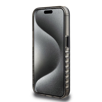 iPhone 15 Pro Kılıf Ferrari orijinal Lisanslı M-safe Şarj Özellikli Tırtıklı Kenar Tasarımlı Ortalanmış Logo Kılıf