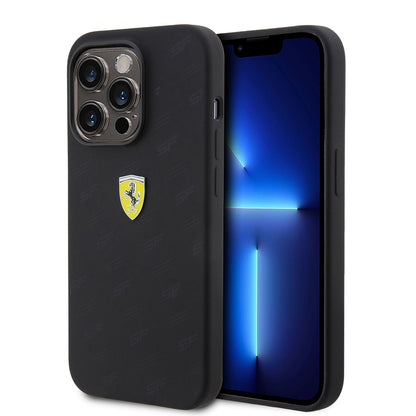 iPhone 15 Pro Kılıf Ferrari orijinal Lisanslı Metal Logolu SF Yazılı Kılıf