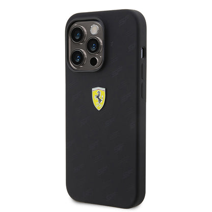 iPhone 15 Pro Kılıf Ferrari orijinal Lisanslı Metal Logolu SF Yazılı Kılıf