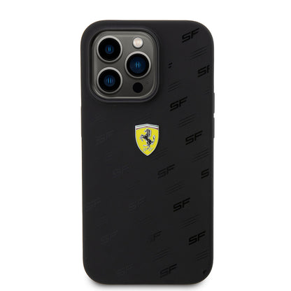 iPhone 15 Pro Kılıf Ferrari orijinal Lisanslı Metal Logolu SF Yazılı Kılıf